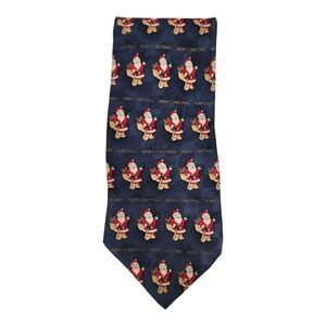 Holiday Traditions Santa Necktie All Silk‎ USA Made Christmas Tie